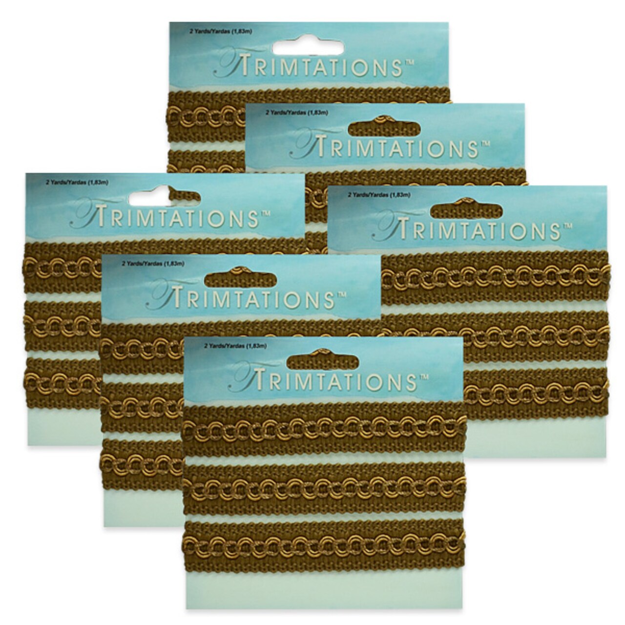 12 Yards of Sheena Woven Circle Braid Trim 6 Packs of 2 Yards